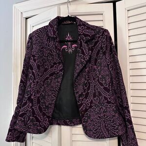 Elegant Purple Patterned Women's Jacket
